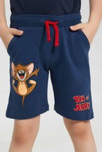 تنزيل الصورة على معرض الصور، Redtag-Blue-Tom-And-Jerry-Elasticated-Waist-Short-Active-Shorts-Boys-2 to 8 Years
