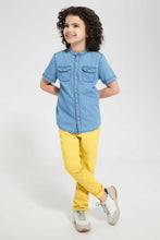 Load image into Gallery viewer, Redtag-Light-Blue-Denim-Mandarin-Shirt-Casual-Shirts-Boys-2 to 8 Years
