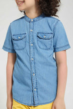 Load image into Gallery viewer, Redtag-Light-Blue-Denim-Mandarin-Shirt-Casual-Shirts-Boys-2 to 8 Years
