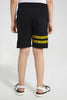 Redtag-Black-Batman-Elasticated-Waist-Short-Active-Shorts-Boys-2 to 8 Years