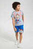 Redtag-Grey-Paw-Patrol-T-Shirt-Sand-Short-Set-Sets-Boys-2 to 8 Years