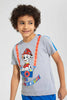 Redtag-Grey-Paw-Patrol-T-Shirt-Sand-Short-Set-Sets-Boys-2 to 8 Years