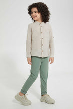 Load image into Gallery viewer, Redtag-Stone-Stripe-Cotton-Oversize-Slub-Shirt-Casual-Shirts-Boys-2 to 8 Years
