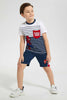 Redtag-White-Spiderman-T-Shirt-And-Short-Set-Sets-Boys-2 to 8 Years