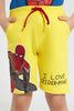 Redtag-Yellow-Spiderman-Short-Active-Shorts-Boys-2 to 8 Years