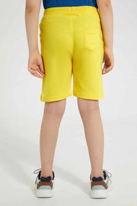 Redtag-Yellow-Spiderman-Short-Active-Shorts-Boys-2 to 8 Years