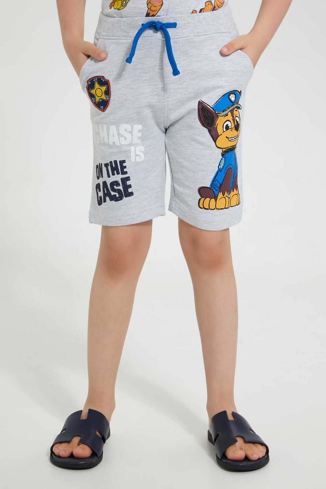 Redtag-Grey-Paw-Patrol-Short-Active-Shorts-Boys-2 to 8 Years