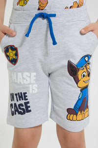 Redtag-Grey-Paw-Patrol-Short-Active-Shorts-Boys-2 to 8 Years