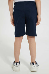 Redtag-Navy-Minions-Short-Active-Shorts-Boys-2 to 8 Years