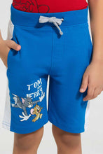 تنزيل الصورة على معرض الصور، Redtag-Blue-Tom-And-Jerry-Shorts-Active-Shorts-Boys-2 to 8 Years
