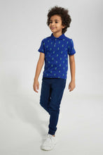 Load image into Gallery viewer, Redtag-Navy-Tiger-Printed-Polo-Polo-Shirts-Boys-2 to 8 Years
