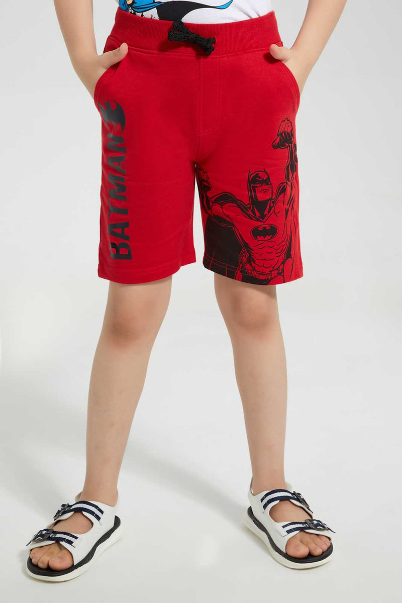 Redtag-Red-Batman-Shorts-Active-Shorts-Boys-2 to 8 Years