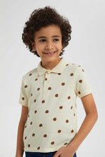 Load image into Gallery viewer, Redtag-Beige-Lion-Printed-Polo-Polo-Shirts-Boys-2 to 8 Years
