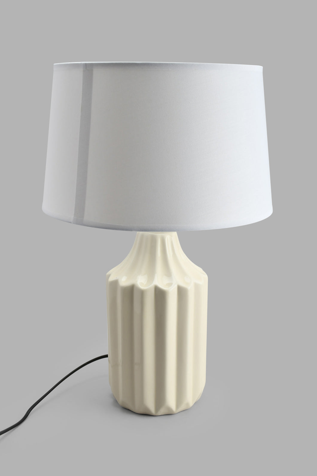 Redtag-Beige-Textured-Base-Ceramic-Table-Lamp-Table-Lamps-Home-Decor-