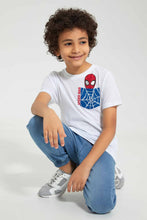 تنزيل الصورة على معرض الصور، Redtag-White-Spiderman-Pocket-T-Shirt-Character-T-Shirts-Boys-2 to 8 Years
