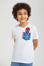 تنزيل الصورة على معرض الصور، Redtag-White-Spiderman-Pocket-T-Shirt-Character-T-Shirts-Boys-2 to 8 Years
