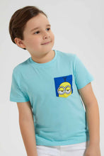 تنزيل الصورة على معرض الصور، Redtag-Blue-Minions-Pocket-T-Shirt-Character-T-Shirts-Boys-2 to 8 Years
