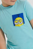 Redtag-Blue-Minions-Pocket-T-Shirt-Character-T-Shirts-Boys-2 to 8 Years