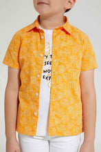 تنزيل الصورة على معرض الصور، Redtag-Orange-Shirt-And-T-Shirt-Set-Casual-Shirts-Boys-2 to 8 Years
