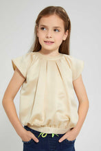 Load image into Gallery viewer, Redtag-Gold-Pleated-Blouse-Blouses-Girls-2 to 8 Years
