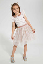 Load image into Gallery viewer, Redtag-Pink-Sequenced-Peter-Pan-Collar-Blouse-Blouses-Girls-2 to 8 Years
