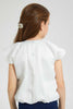 Redtag-Cream-Pleated-Blouse-Blouses-Girls-2 to 8 Years