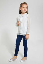 Load image into Gallery viewer, Redtag-White-Frilled-Lurex-Blouse-Blouses-Girls-2 to 8 Years
