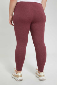 Redtag-Burgandy-Basic-Legging-Leggings-Women's-