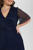 Redtag-Navy-Shiny-Lurex-Maxi-Dress-Dresses-Women's-