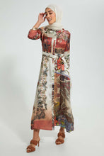 تنزيل الصورة على معرض الصور، Redtag-Printed-Satin-Shirt-Dress-Dresses-Women&#39;s-
