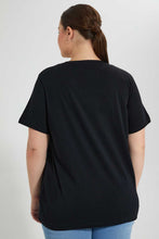 تنزيل الصورة على معرض الصور، Redtag-Black-S/S-V-Neck-T-Shirt-V-Neck-T-Shirts-Women&#39;s-
