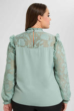 تنزيل الصورة على معرض الصور، Redtag-Mint-Jacquard-Yoke-&amp;-Sleeve-Detail-Blouse-Blouses-Women&#39;s-
