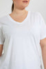 Redtag-White-S/S-V-Neck-T-Shirt-V-Neck-T-Shirts-Women's-