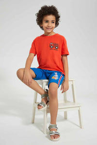 Redtag-Red-Placement-Print-Over-Size-T-Shirt-Graphic-T-Shirts-Boys-2 to 8 Years