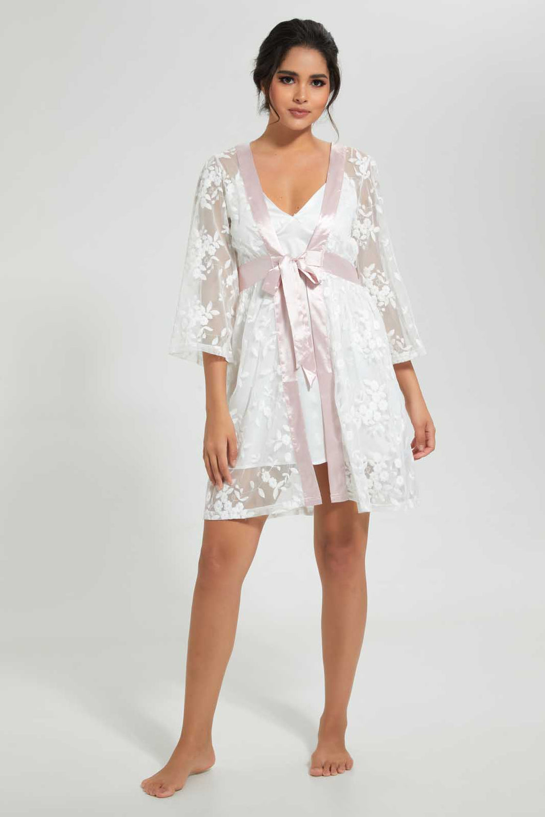 Redtag-Pink-Embroidered-Robe-Robes-Women's-