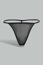 Load image into Gallery viewer, Redtag-Black-Plain-Mesh-Babydoll-With-Thong-Babydolls-Women&#39;s-
