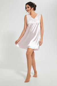 Redtag-Pink-Chemise-With-Lace-At-Yoke-Chemises-Women's-