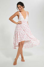Load image into Gallery viewer, Redtag-White-Floral-Printed-Hi-Low-Chemise-Chemises-Women&#39;s-
