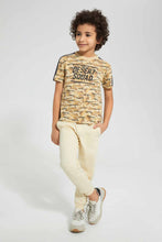 Load image into Gallery viewer, Redtag-Beige-Cut-&amp;-Sew-Track-Pant-Joggers-Boys-2 to 8 Years
