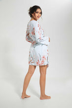 تنزيل الصورة على معرض الصور، Redtag-Grey-Floral-Printed-Robe-And-Chemise-Set-Robes-Women&#39;s-
