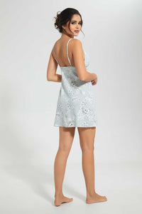 Redtag-Grey-Floral-Printed-Chemise-Chemises-Women's-