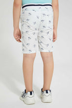 تنزيل الصورة على معرض الصور، Redtag-White-Aop-Rib-Waistband-Short-Shorts-Boys-2 to 8 Years
