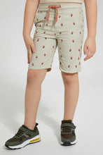 تنزيل الصورة على معرض الصور، Redtag-Beige-Aop-Rib-Waistband-Short-Shorts-Boys-2 to 8 Years
