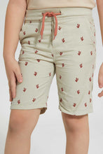 تنزيل الصورة على معرض الصور، Redtag-Beige-Aop-Rib-Waistband-Short-Shorts-Boys-2 to 8 Years
