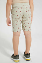 تنزيل الصورة على معرض الصور، Redtag-Beige-Aop-Rib-Waistband-Short-Shorts-Boys-2 to 8 Years
