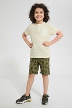 Load image into Gallery viewer, Redtag-Olive-Aop-Rib-Waistband-Short-Chino-Shorts-Boys-2 to 8 Years
