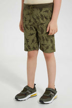 Load image into Gallery viewer, Redtag-Olive-Aop-Rib-Waistband-Short-Chino-Shorts-Boys-2 to 8 Years
