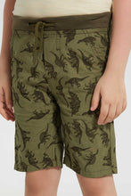 Load image into Gallery viewer, Redtag-Olive-Aop-Rib-Waistband-Short-Chino-Shorts-Boys-2 to 8 Years
