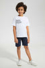 Redtag-Navy-Aop-Rib-Waistband-Short-Chino-Shorts-Boys-2 to 8 Years