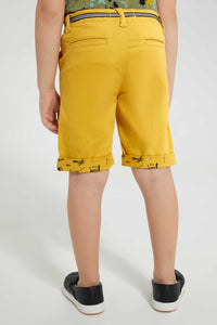 Redtag-Yellow-Tape-Waist-Band-Chino-Short-Chino-Shorts-Boys-2 to 8 Years